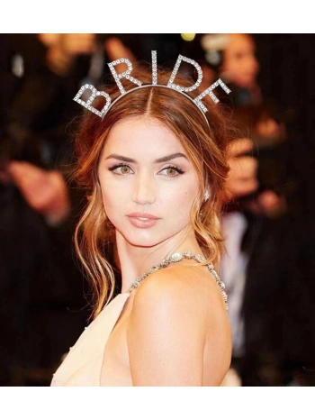 Bekarlığa Veda Mega Boy Kristal Taşlı Gümüş Bride Taç Gelin Tacı 20x21 Cm