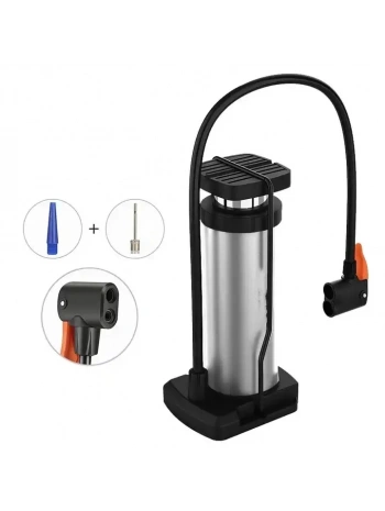 Yüksek Basınçlı Alüminyum Gümüş Renk Top Bisiklet Taşınabilir Hava Ayak Pompası