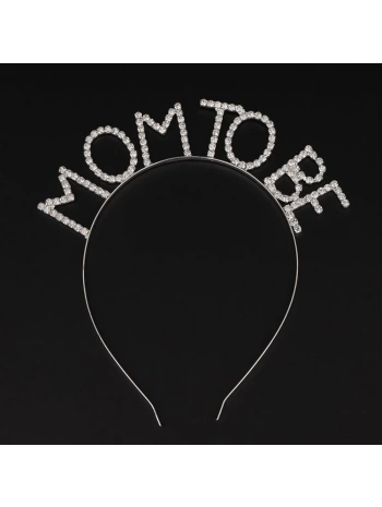 Kristal Taşlı Gümüş Renk Mom To Be Tacı Anne Tacı