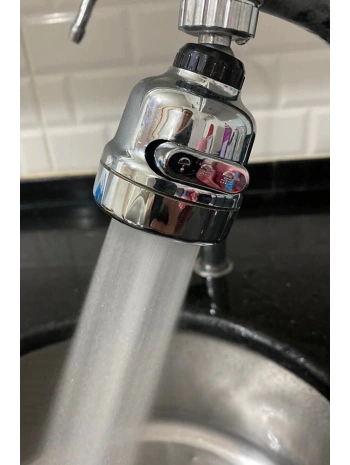 Krom 3 Fonksiyonlu Mutfak Lavabo Başlığı 360 Derece Döner Musluk Ucu