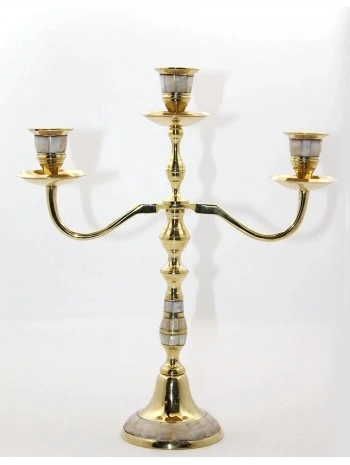 Pirinç Sedefli 3lü Şamdan 19124