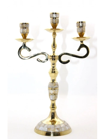 Pirinç Sedefli 3lü Şamdan 18912