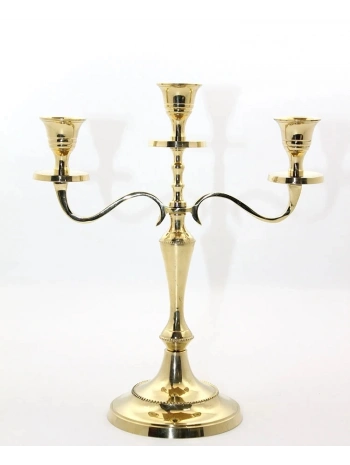 Pirinç 3lü Şamdan 4612