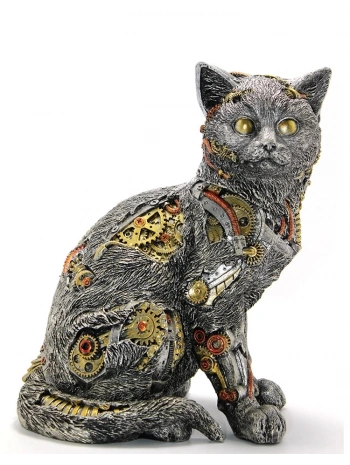Steampunk Polyester Kedi Figürü Alk2455