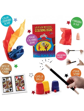 7 Parçalık Lüks Sihirbazlık Seti ( Defter-mendilli Parmak-deste-iskambil--kaybolan Deste-mendil )