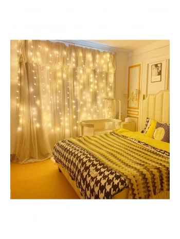 8 Fonksiyonlu Peri Perde Led Uzaktan Kumandalı Günışığı Perde Peri Led (3 Mt X 3 Mt)