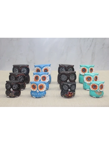 Ahşap 3lü Baykuş Seti 3sutama-10