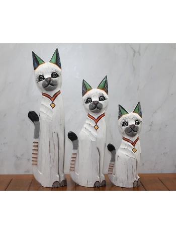 Ahşap 3lü Kedi Seti 50 Cm Okas:1