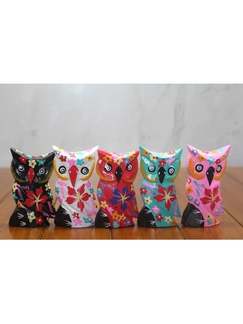 Ahşap 5li Baykuş Seti Polos-10