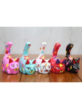 Ahşap 5li Kedi Seti Polos:11