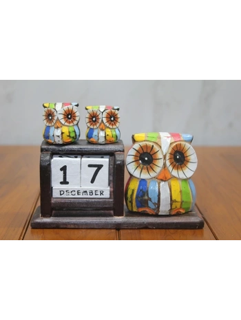 Ahşap Baykuş Takvim Polos-18