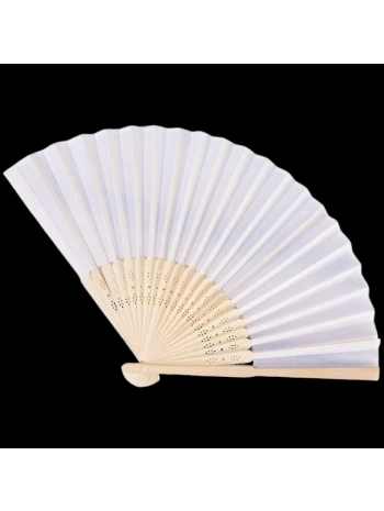 Ahşap Beyaz Kağıt Yelpaze