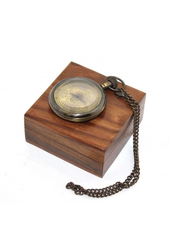 Ahşap Kutulu Pirinç Köstekli Saat 16154