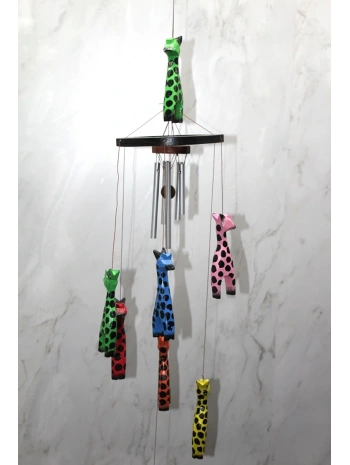 Ahşap Zürafali Rüzgar Çani Sayang:3