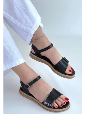 Andana Siyah Cilt Sandalet