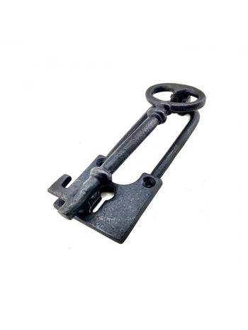 Antika Tarz Dekoratif Pirinç Anahtar Kapı Tokmağı, Taktak - 170x60mm, Oksit