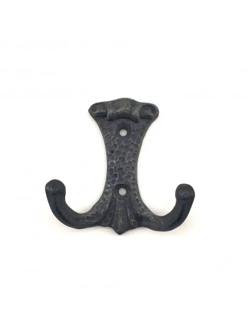 Antika Tarz Dekoratif Pirinç Anıt Çiftli Vestiyer Askı - 85x72 Mm, Oksit