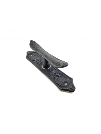 Antika Tarz Dekoratif Pirinç Çiçekli Pencere Kolu - 165x38 Mm, Oksit