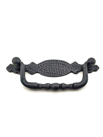 Antika Tarz Dekoratif Pirinç Dövme Sallantı Kapı Kulbu - 43x118 Mm, Oksit