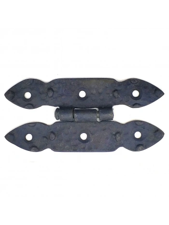 Antika Tarz Dekoratif Pirinç Düğmeli Menteşe - 117x57 Mm, Oksit