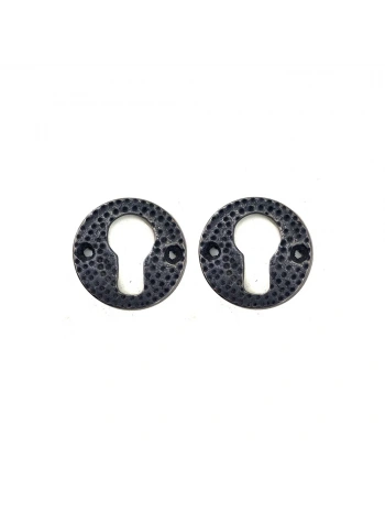 Antika Tarz Dekoratif Pirinç Oda Kilit Rozeti - 49mm, Oksit