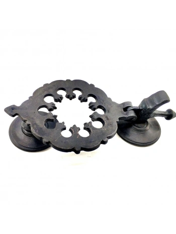 Antika Tarz Dekoratif Pirinç Osmanlı Kapı Tokmağı, Taktak - 265x75mm, Oksit