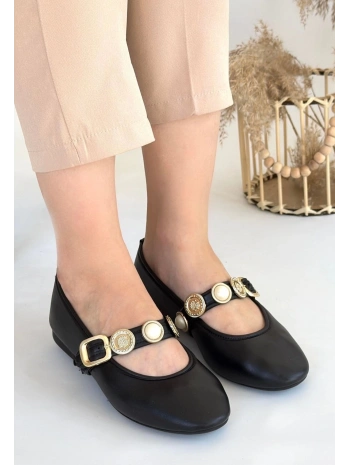 Atnis Siyah Cilt Babet Ayakkabı