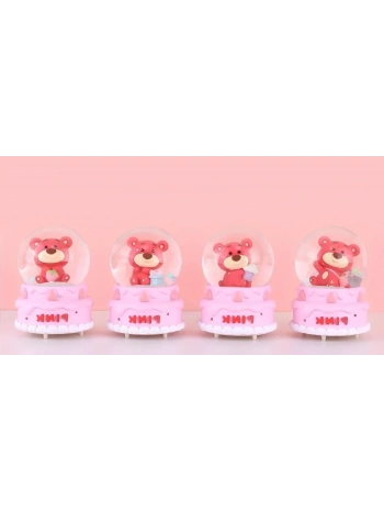 Ayıcıklı Işıklı Kar Küresi 7 Cm Alk3102