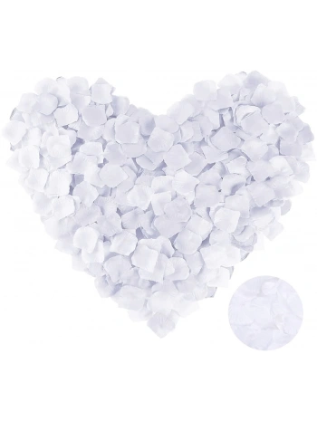 Beyaz Renk Gül Yaprağı Şekilli Konfeti 10 Paket 1000 Adet