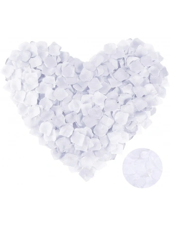 Beyaz Renk Gül Yaprağı Şekilli Konfeti 5 Paket 500 Adet