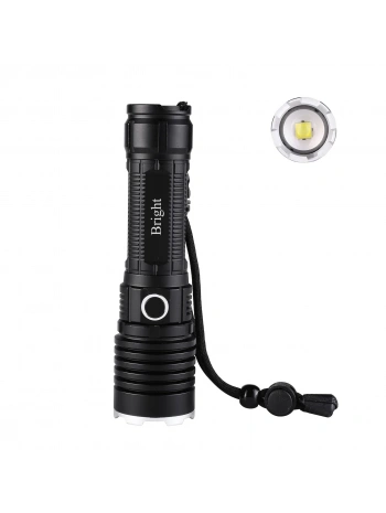Bright Ght-5761 Xp90 Led 3 Mod Zoomlu Yağmur Suyu Geçirmez Şarjlı El Feneri 26650 Pilli