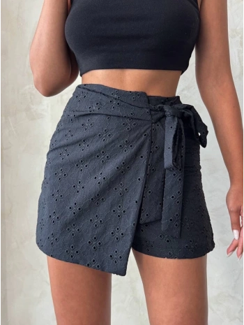 Brodeli şort etek s255075