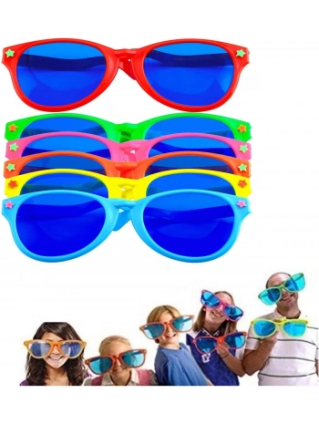 Büyük Parti Gözlüğü Rengarenk 12 Adet 27x9 Cm