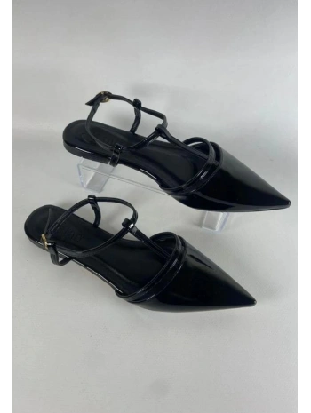 Canca Siyah Rugan Babet Ayakkabı