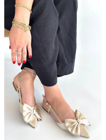 Cenya Bej Saten Babet Ayakkabı