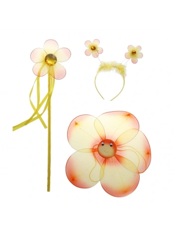 Çiçekli Kanat Seti 3 Parça - Sarı