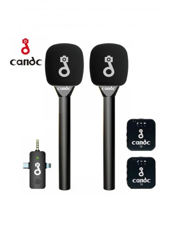 Çift Mikrofonlu Profosyonel Kablosuz Yüksek Kaliteli Ses Kaydı Röportaj Mikrofonu