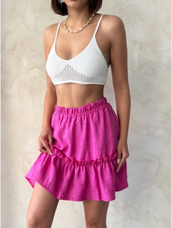 Çingene keten etek fuşya s24808