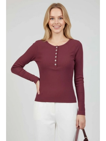 Çıtçıt Detaylı Bluz Mürdüm T4343