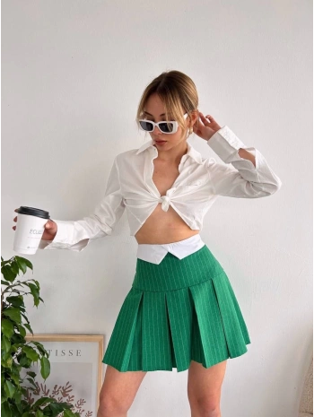 Çizgili Pileli etek s24-1013