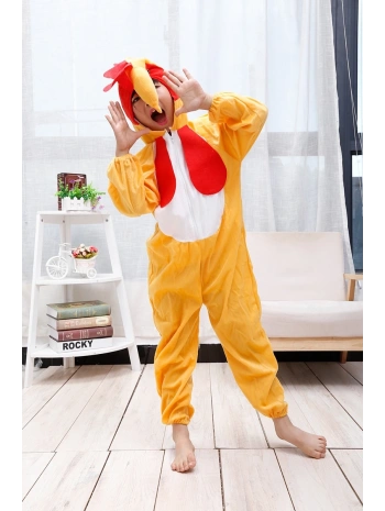 Çocuk Horoz Kostümü - Tavuk Kostümü 2-3 Yaş 80 Cm