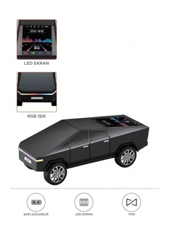 D68 Cyber Model Araba Tasarımlı Bluetooth Hoparlör 15w Güçlü Ses Rgb Led /tws/usb Siyah