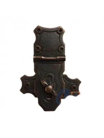 Dekoratif Anahtarlı Sandık Askısı - 40x55mm, Oksit, 100 Adet