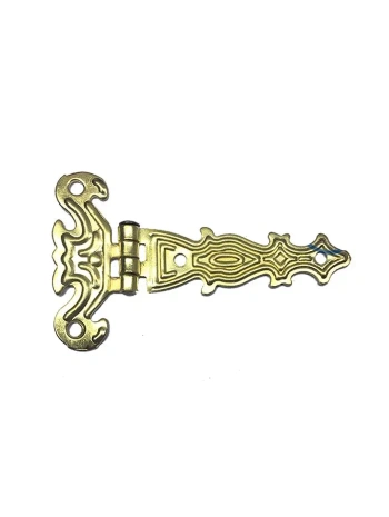 Dekoratif, Sac Tek Kuyruklu Menteşe - 40x68 Mm, Küçük, Sarı, 1 Adet