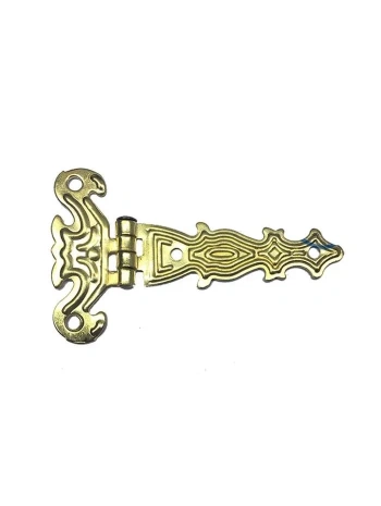 Dekoratif, Sac Tek Kuyruklu Menteşe - 40x68 Mm, Küçük, Sarı, 100 Adet