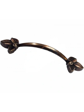 Dekoratif Zamak Yaprak Kulp - 96mm, Eskitme, 100 Adet