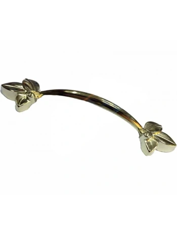 Dekoratif Zamak Yaprak Kulp - 96mm, Sarı, 100 Adet