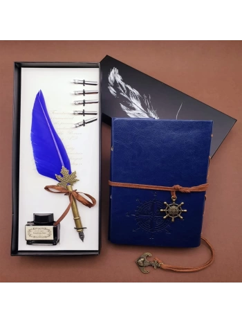 Deri Defter Ve Tüylü Kalem