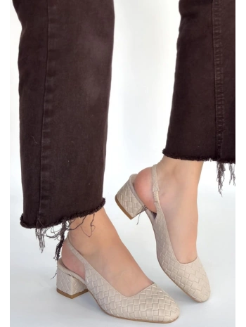 Dier Bej Cilt Topuklu Ayakkabı