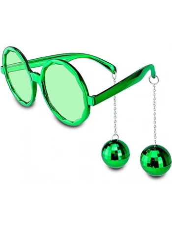 Disko Toplu Küpeli Parti Gözlüğü Yeşil Renk